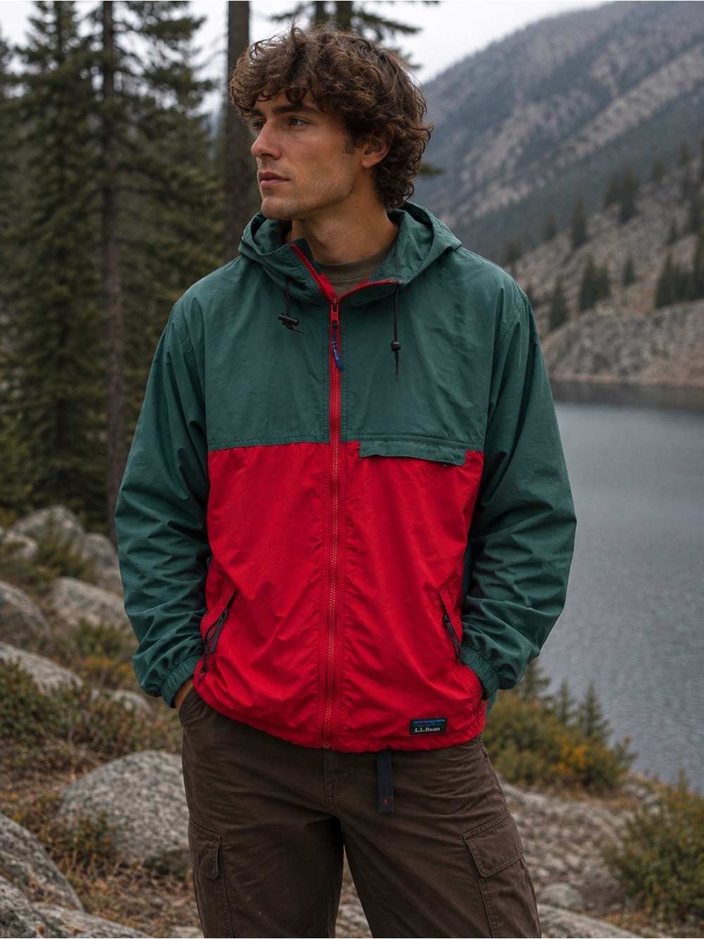 L.L. Bean Vintage made in Men's made in USA 🇺🇸 Hooded Windbreaker Jacket